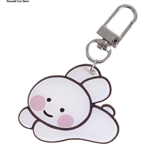 Bunny Head Keychain Keytag Tag Door Car Key Ring For Women Men Gift Play Rabbit Boy Friend Gifts Birthday Anime Bear Flowers