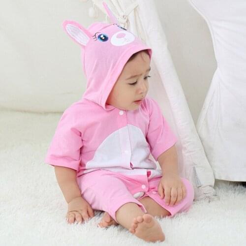 Baby Girl Romper Summer Toddler Baby Boys Cartoon Short Sleeve Newborn Baby Clothes Cotton Boys Infant Jumpsuits Rabbit Onesie