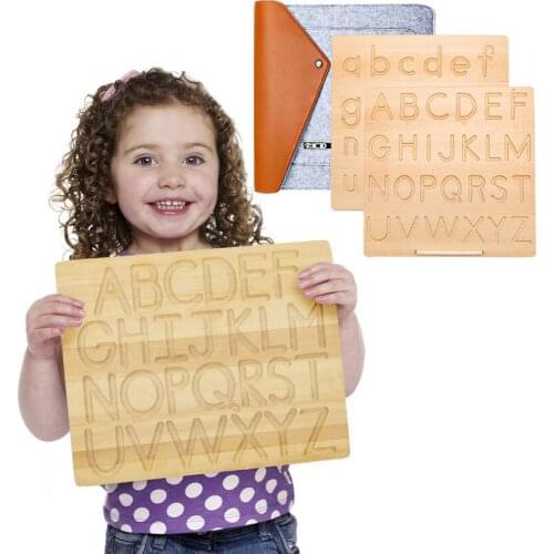 Montessori Toy Groove Writing Board Wooden English Letters And 0-9 Numbers Geometric Cognitive Childrens Educational Toys