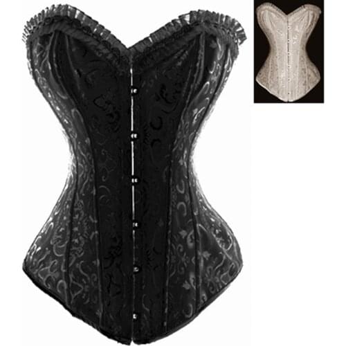 Steel boned corset Sexy Waist trainer black white corsets women hot shapers body intimates corsets and bustiers bustier top