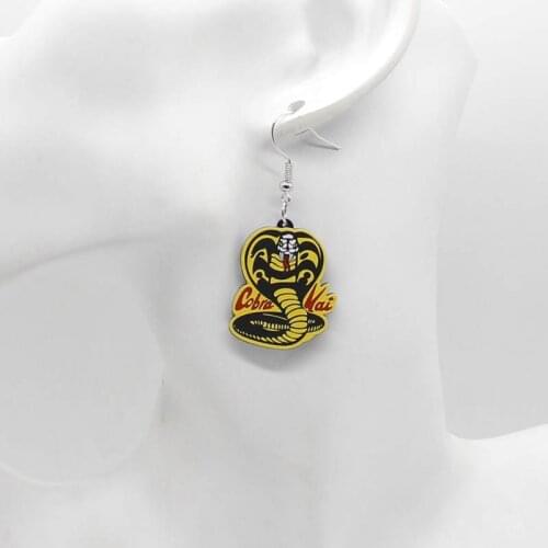 Creative Cobra Kai Earrings Acrylic Earrings American Drama Cobra Kai Earrings Movie Couple Gift