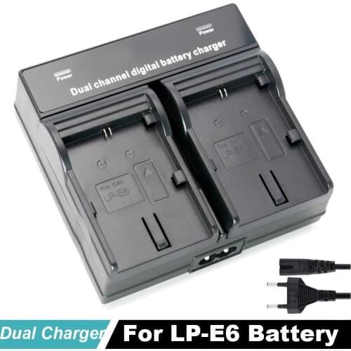 LP-E6 LP E6N Digital battery Dual Charger for Canon EOS 5DS 5D Mark II Mark III 6D 7D 60D 60Da 70D 80D DSLR EOS 5DSR Camera