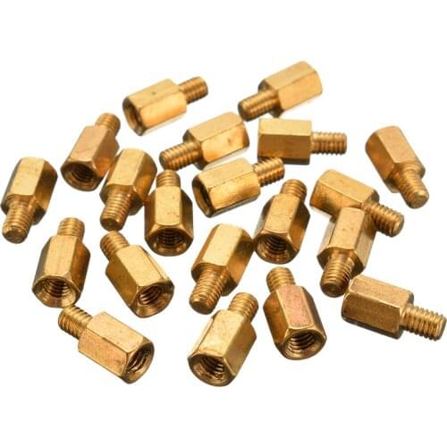 Mayitr 20pcs Durable Brass Standoff Hexagonal Spacer M3 6+4mm O4L0 Computer PCB Motherboard Accessories