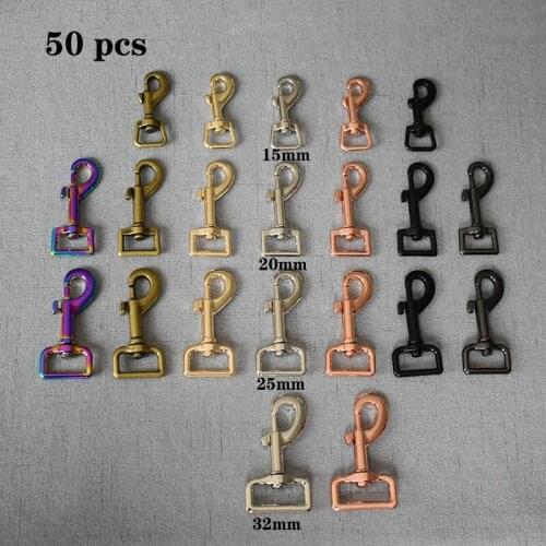 50 Pcs/Pack 15mm 20mm 25mm 32mm Metal Swivel Spring Keyring Leather Satchel Bag Belt Strap Dog Chain Clasp Buckle Snap Clip
