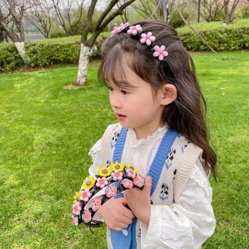 Cute Girls Wreath Braided Hair Band Cute Baby Sunflower Daisy Flower Headband Girls Crown Beautiful Headdress Party
