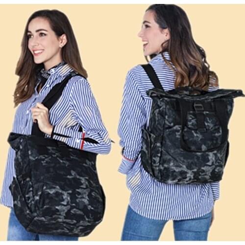 CAI Women Backpack Shoulder Bags Tote Camouflage Mummy Daddy Diaper Mother Bag Multi-Function Military Style Zipper Men SWAT