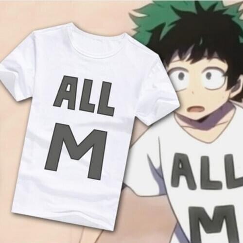 Fashion Deku Mall Unisex T-Shirt Japanese Letter TShirt Boku No Hero Academia Anime My Hero Academy Casual Tee Shirt Tops Tees