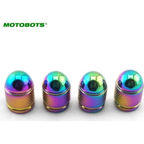 MOTOBOTS 4Pcs Colorful Aluminum Bullet Style Car Motorcycle Rocket-Shaped Air Port Cover Tire Valve Wheel Stem #FD-1296