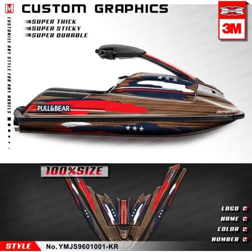 KUNGFU GRAPHICS Complete Wrap Custom Sticker Decoration Kit for Personal Watercraft PWC Super Jet Ski SJ 700 2002 to 2015