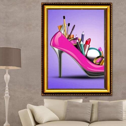 New 5D square DIY diamond painting cross stitch kit full set of diamond embroidery high heel mosaic pattern home decoration
