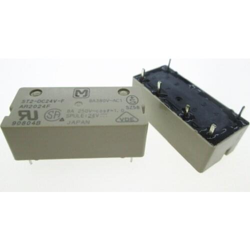 NEW 24V relay ST2-DC24V-F AR2024F ST2-24VDC-F ST2DC24VF DC24V 24VDC 24V 8A 250VAC 6PIN