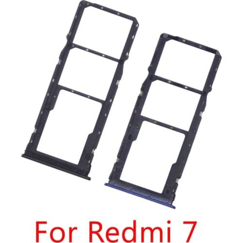 New For Xiaomi Redmi 7 SIM Card Slot Tray Holder Adapter Replacement Parts Blue/Black