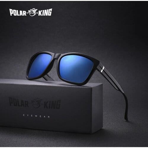 POLARKING Brand Fashion Sunglasses Men Polarized Vintage Square Driving Eyewear Mens Travel Sun Glasses Oculos de sol Plastic