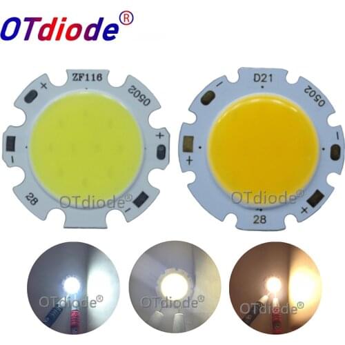 Manufacturer 28mm Round Aluminum LED COB Light Source Module 3W 5W 7W 10W 12W COB bulb lamp Flip chips for spotlight
