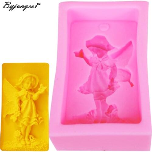 S059 Angel GIRL Fairy UV Resin Silicone Mold Fondant Chocolate Candy Crystal Epoxy Clay Plaster Concrete Candle Soap Moulds