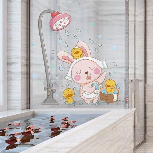 [SHIJUEHEZI] Cartoon Rabbit Ducks Wall Sticker DIY Animals Wall Decals for Kids Bedroom Baby Room Nursery Home Decoration