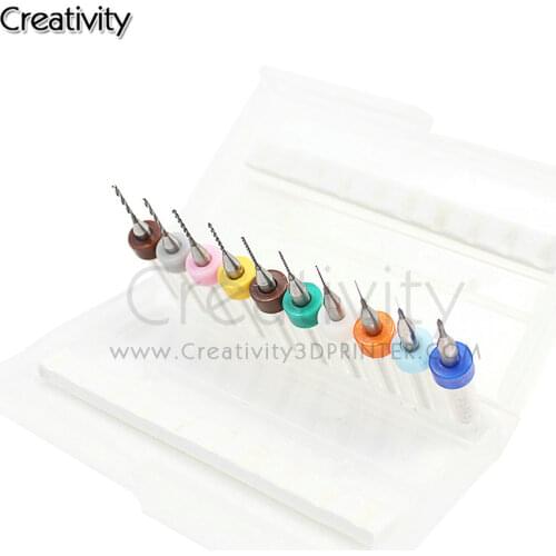 10pcs/Set 0.1-2.0mm 3D Printer Nozzle Cleaning Drill Bits for Extruder RepRap 3D Printer Accessories For MK7 MK8 Print Nozzle