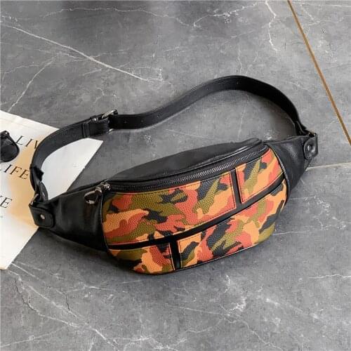 Yesetn Bag 04092021 Mens new chest bag PU single shoulder bag small handbag purse waist bag