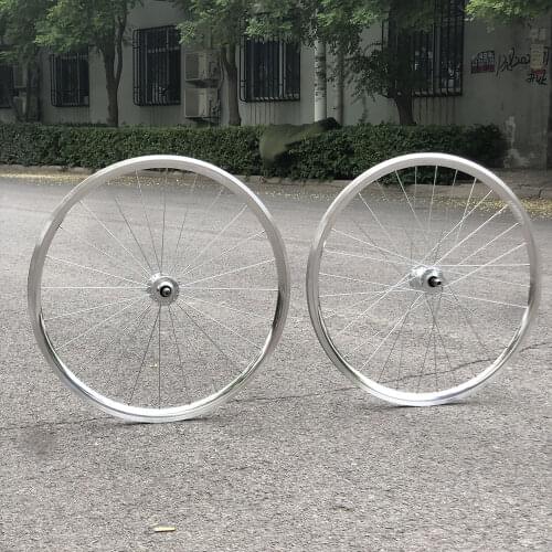 Vintage rim Fixie bike wheel rim sliver 30mm front 24H Rear 32H single speed bike fixed gear bike wheelset Aluminum Alloy