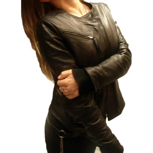 CREAZIONIINPELLE Womens Genuine Leather Jacket Made In Italy