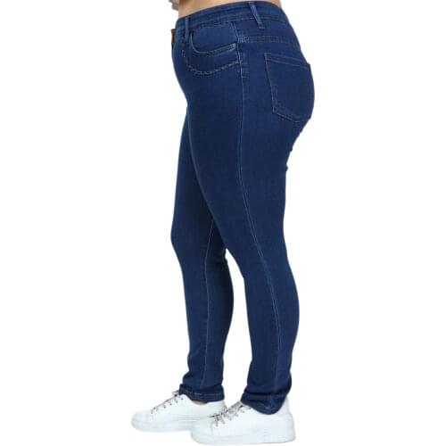Large Size High Waist Pocket Detail Jeans Pants