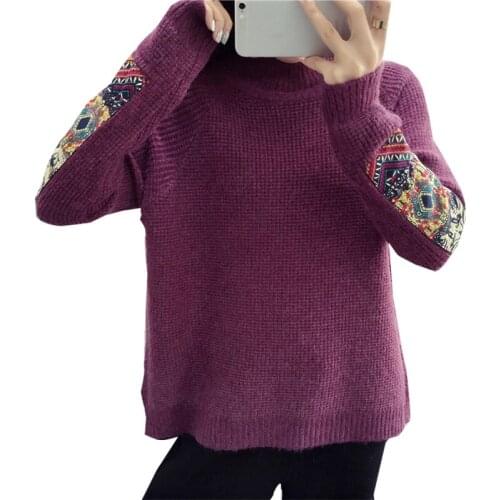 2021 Autumn And Winter Sweater Women Half-necked Embroidery Casual Hot Selling womens Sweaters And Pullovers Vestidos LXJ506
