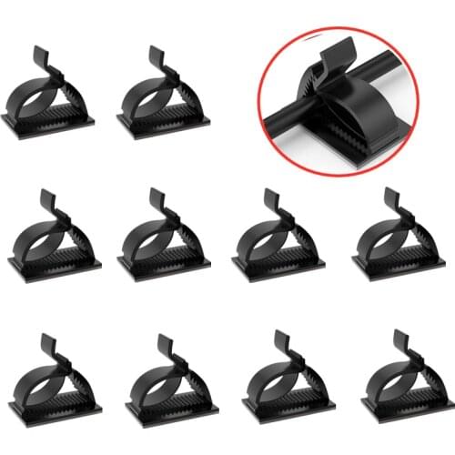 10/20PCS Self-adhesive Desktop Cable Organizer Adjustable Car Wiring Harness Fastener Clips Office Home Line Clamp Ties Buckle