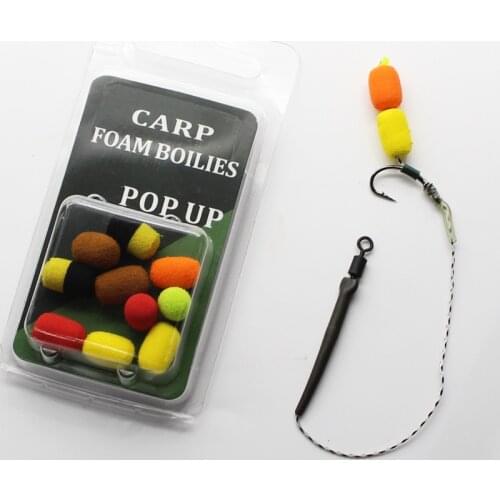 10PCS Method Feeder Fishing Tool Carp Feeder Fishing Twin Color Foam Baits Black&Yellow Fishing Tackle Accessories