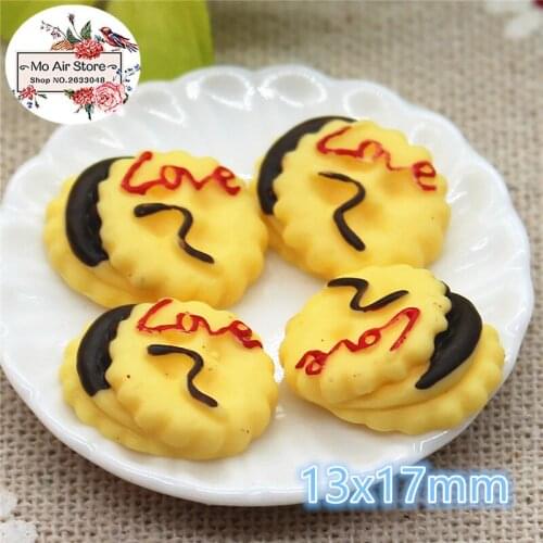 10PCS Chocolate cookies biscuit Resin Flat back Cabochon imitation food Art Supply Decoration Charm Craft