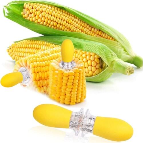 10pcs Fork Corn Skewer Stainless Steel Corn Holders Corn On The Cob Skewers Fruit Forks Outdoor Barbecue Tool