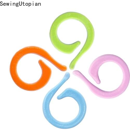 100PCS Plastic Knitting Crochet Locking Stitch Markers Crochet Latching Knitting Sewing Tool Mixed Color Stitch Markers 17/21MM