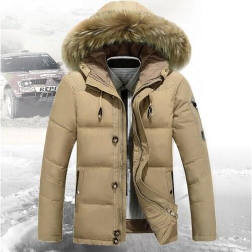 2020 Winter Men Down jacket Parkas Cotton-padded Mens Fashion Thick Warm Fur Collar Hooded Waterproof jaqueta masculina OverCoat