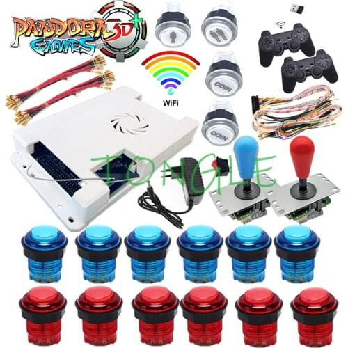 4018 in 1 Pandora Box 168 3D Arcade Console Parts Kit Wifi Download Games Motherboard 4 Players USB Gamepad Joystick LED Button