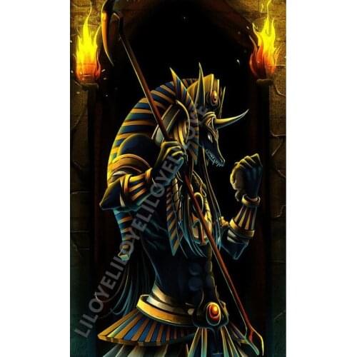 Diamond Embroidery Pictures Made by Diamond Egyptian God Anubis Mosaic Diamond 5D DIY Diamond Painting Full Square Stones FG711