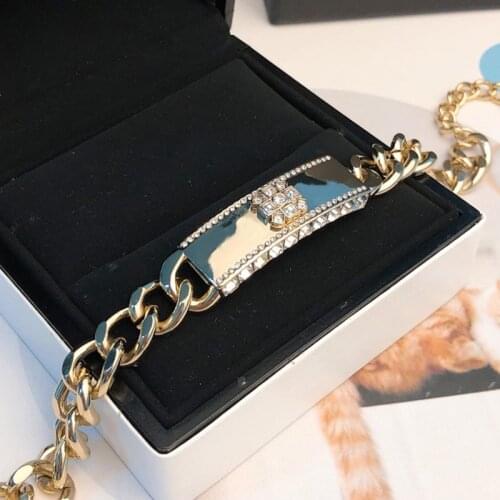 Hot Brand Retro Fashion Jewelry Womens Hip Hop Bracelet Square Crystal Thick Bracelet Punk Rock Couple Bracelet Party Girl Gift