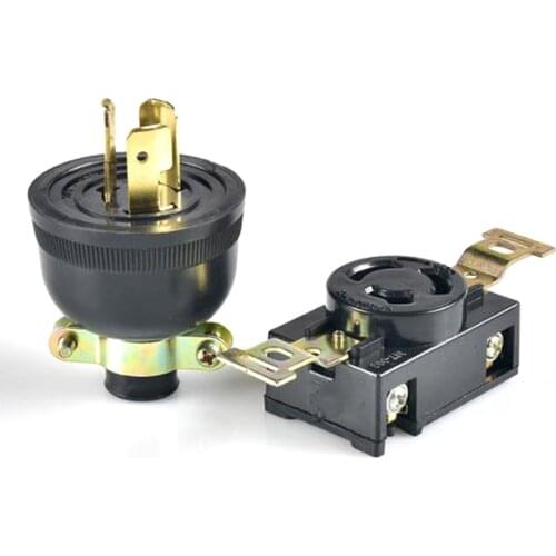 Black 250V 30A American Generator control panel Anti-off converter plug socket NEMA US 3-pole industry power plug socket