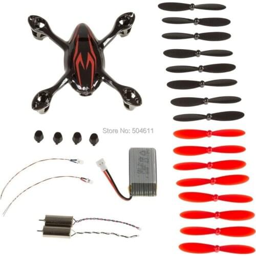 EBOYU Upgraded Hubsan H107C X4 RC Quadcopter Drone Body Shell Black/Red Crash Pack