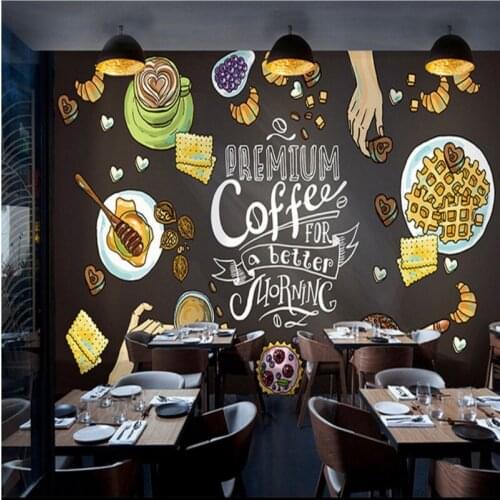 Photo wallpaper Nice coffee gourmet mural high quality restaurant cafe custom wallpaper Home Decoration