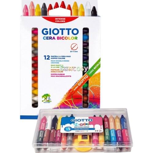 Italy Giotto 24 color double head washable crayon, oil painting stick For Kids , color painting book as a gift, art supplies