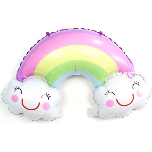 KAMMIZAD Rainbow Balloons Smile Cloud Birthday Party Wedding Accessories Decoration Anniversary Helium Balloons Drop Shipping