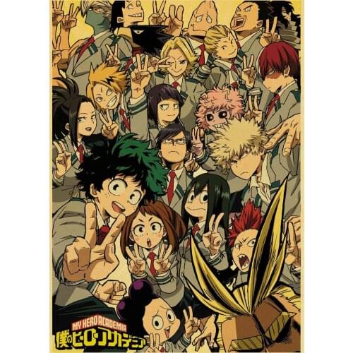 Canvas Painting Japanese Anime My Hero Academia Retro Movie Poster Home Decor Canvas Poster Painting Room Wall Art Decor