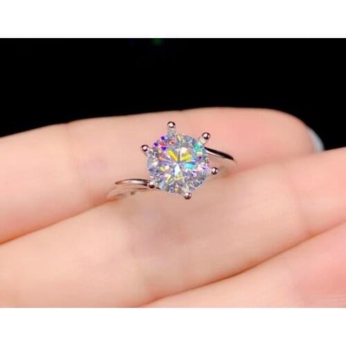 2021 newest heart style crackling moissanite ring for women jewelry engagement ring for wedding 925 silver ring birthday gift