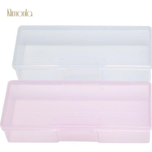 1pcs Nail Storage Box With Rectangle Shape Plastic Nail Art Empty Container Organizer Case Manicure Tools