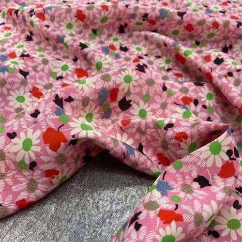 Little Daisy Fashion Silk Shirt Fabric 18 Momi Stretch Crepe De Chine Dress Custom-made High-end Mulberry Luxury Dress Fabric