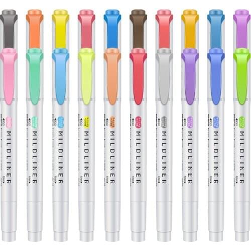 Highlighters Pastel Colors Pen Focus Text Markers Japanese Student Stationery Cute School Supplies