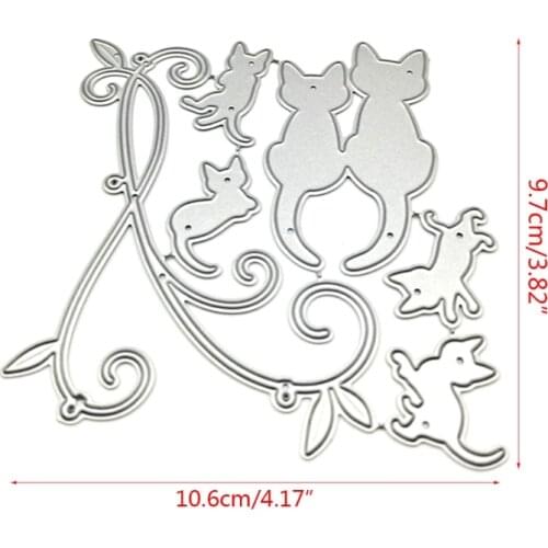 Cats Metal Cutting Dies Stencil DIY Scrapbooking Album Paper Card Template Mold Embossing Craft Decoration
