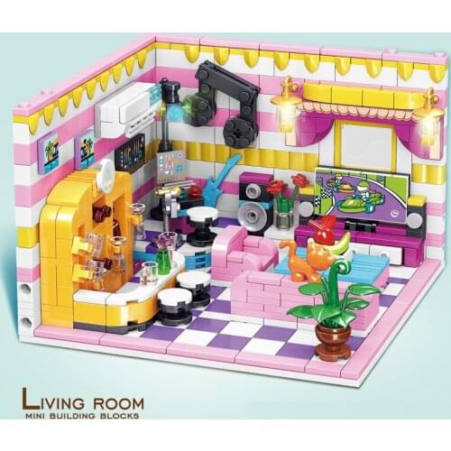 New 670pcs Creative Nordic House Castle Model Building Blocks City Street View Restaurant Figures DIY Bricks Gift Toys For Girl