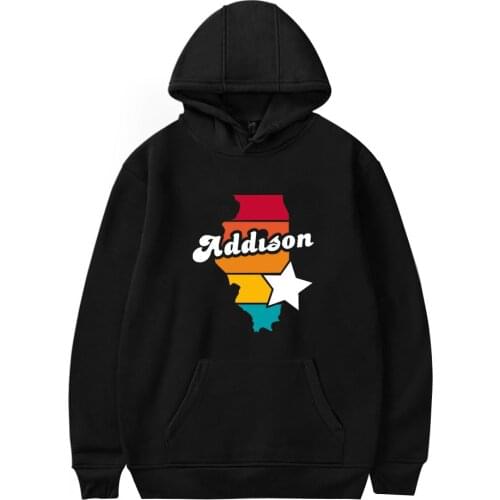 New Print Addison Rae Hoodies Women Men Sweatshirts Hot Fashion Long sleeve Hooded Casual Hip Hop Boys Girls Black Pullovers