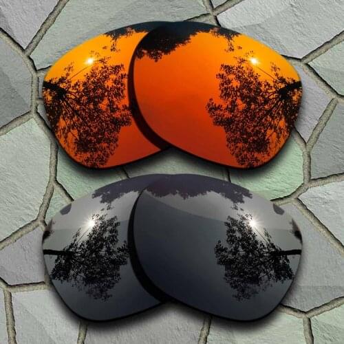 Grey Black&Red Orange Sunglasses Polarized Replacement Lenses for Oakley Garage Rock
