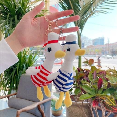 Popular Seagull doll Cheering duck Navy Duck pendant Keychain Decorate good quality soft Soothing doll christmas funny gift